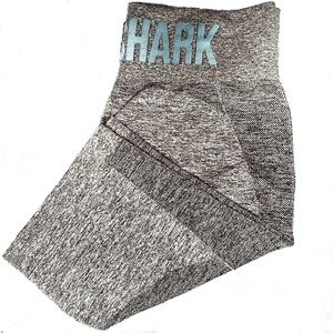 Gymshark Mid-Rise Flex Shorts Gray & Blue Sz Medium Sweat-Wicking Fabric LikeNew